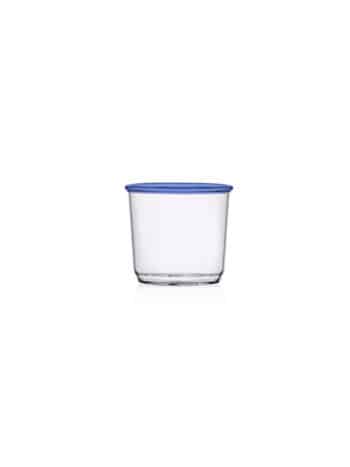 sorsi vandglas med blå kant