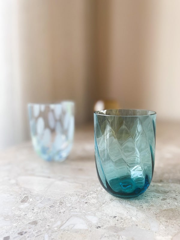 Swirlglas i aquamarine fra Anna Von Lipa