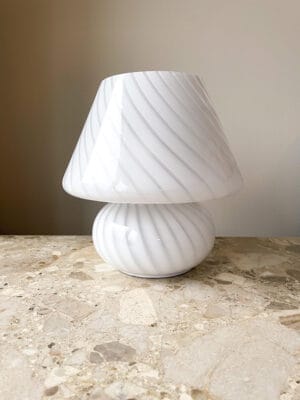 Mushroom murano lampe swirls hvid