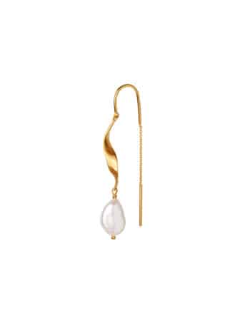 Long Twisted with Baroque Pearl Earring Gold