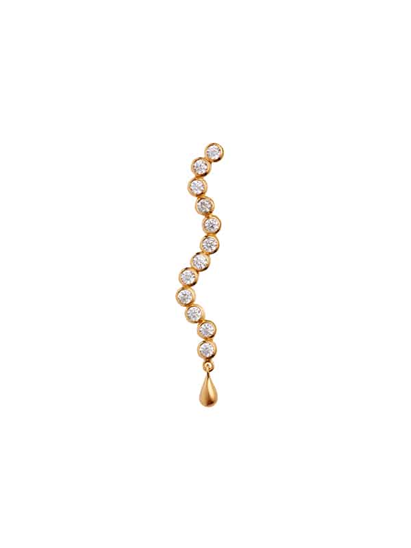 Midnight Sparkle Long Earring Gold - Right