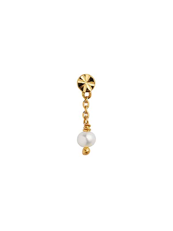 Tres Petit Etoile Earring With Pearl Gold