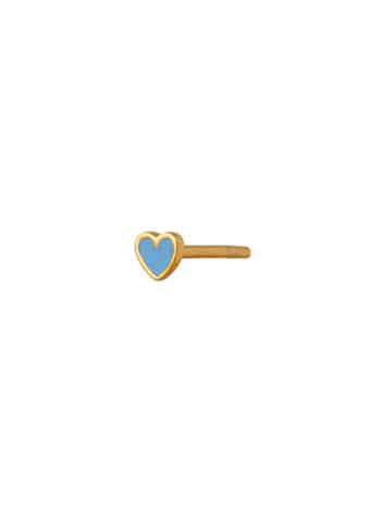 Petit Love Heart Light Blue Enamel Gold
