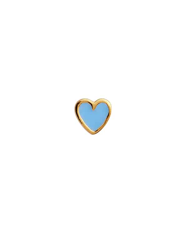 Petit Love Heart Light Blue Enamel Gold