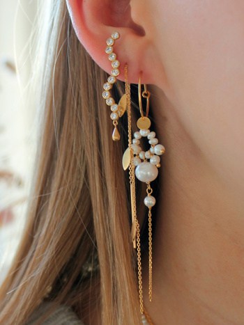 Three Leaves Earring Gold