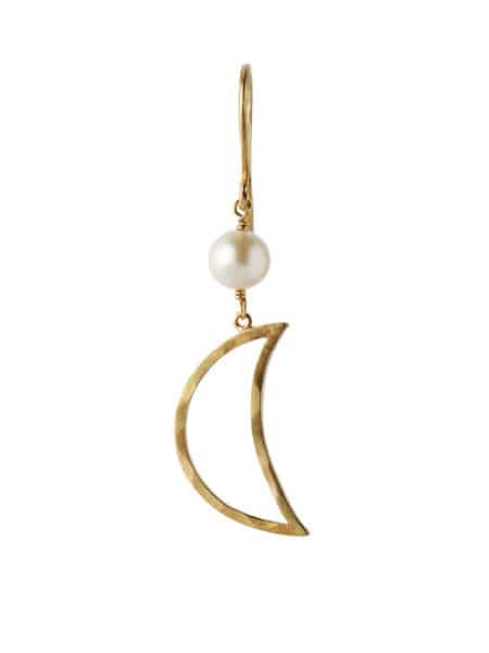 Bella Moon Earring With Pearl Gold