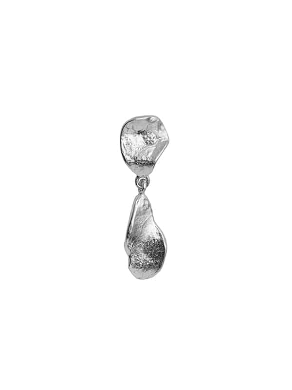 Clear Sea Earring with Stone silver
