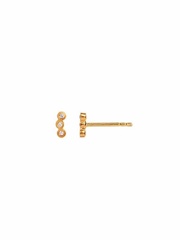 THREE DOTS EARRING PIECE GOLD