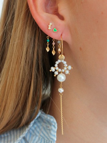 THREE DOTS EARRING PIECE GOLD